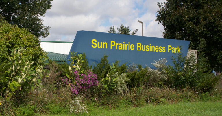 An exterior image of the Sun Prairie Business Park sign.