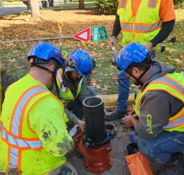 Sun Prairie Utilities water crew working on a water main break in 2025.